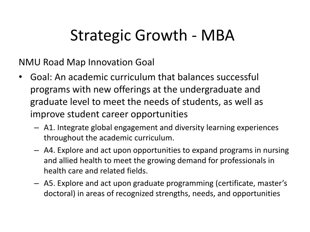 strategic growth mba 1