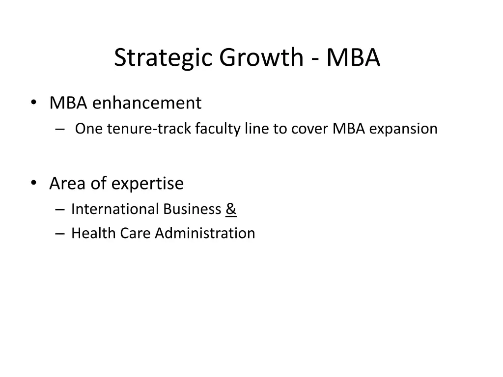 strategic growth mba