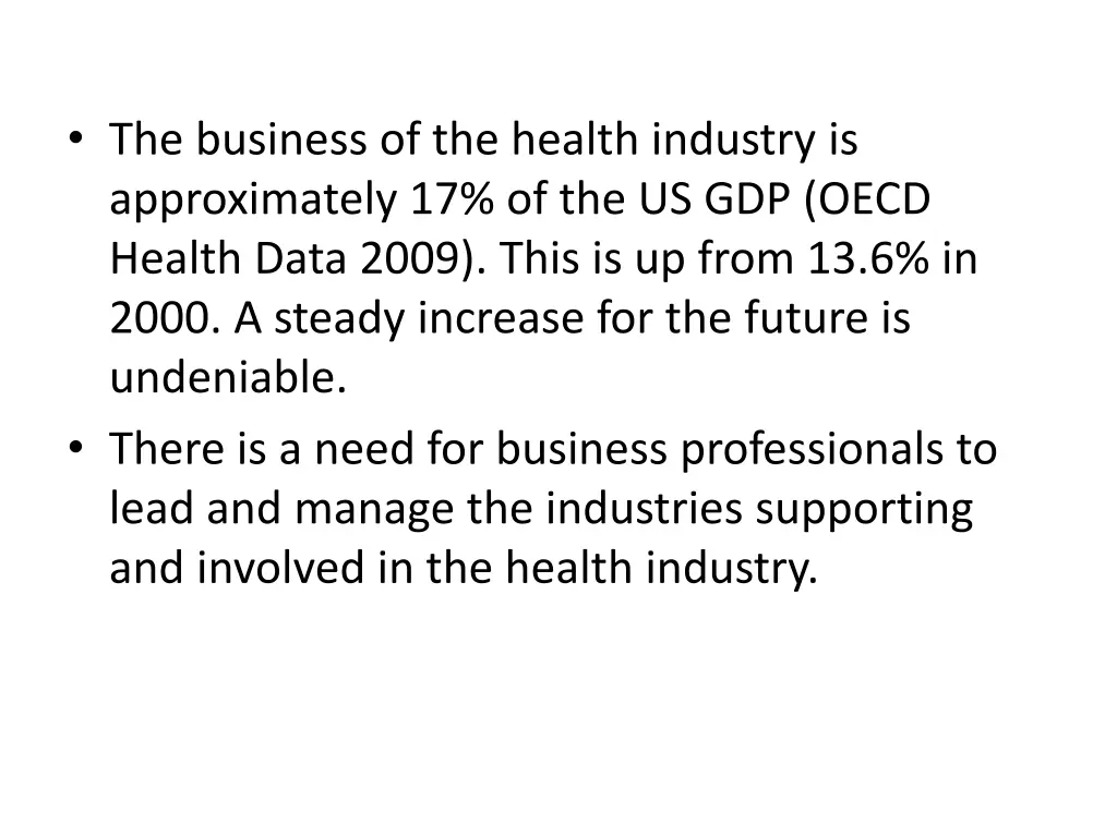 the business of the health industry