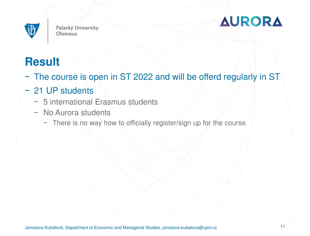 result the course is open in st 2022 and will