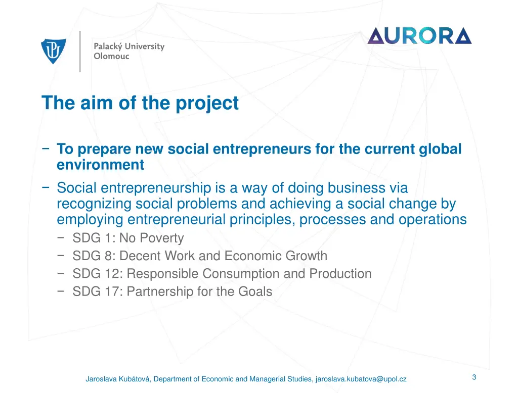 the aim of the project