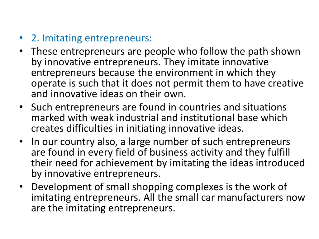 2 imitating entrepreneurs these entrepreneurs