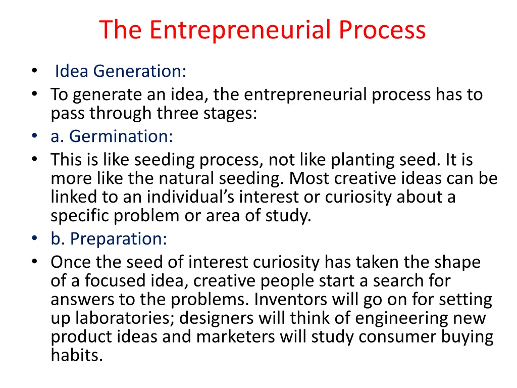the entrepreneurial process