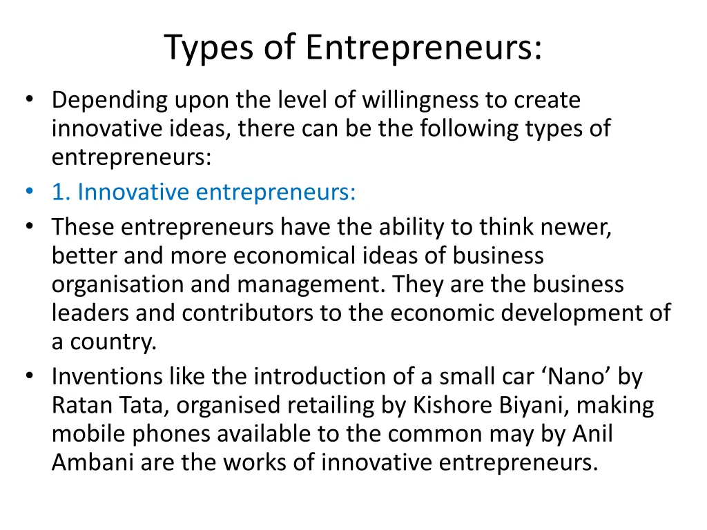 types of entrepreneurs