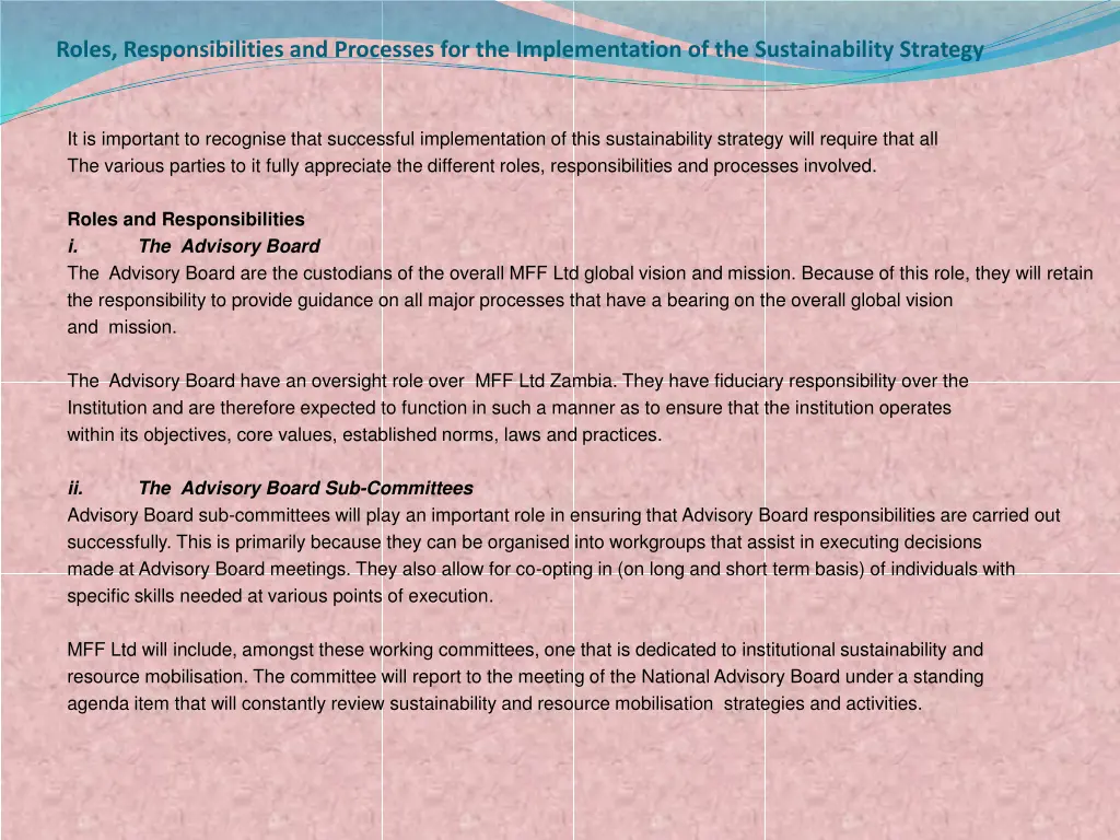 roles responsibilities and processes