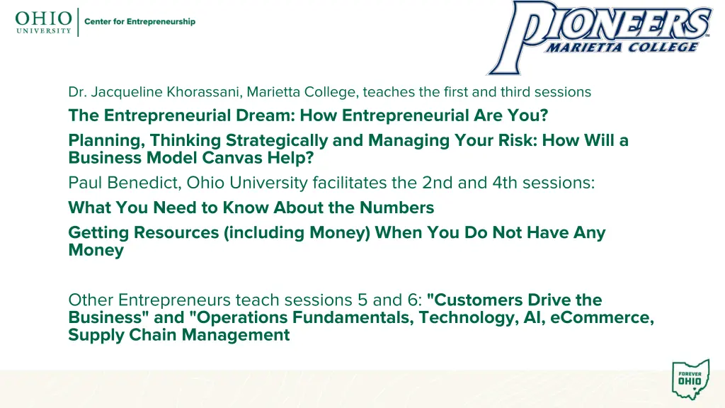 dr jacqueline khorassani marietta college teaches