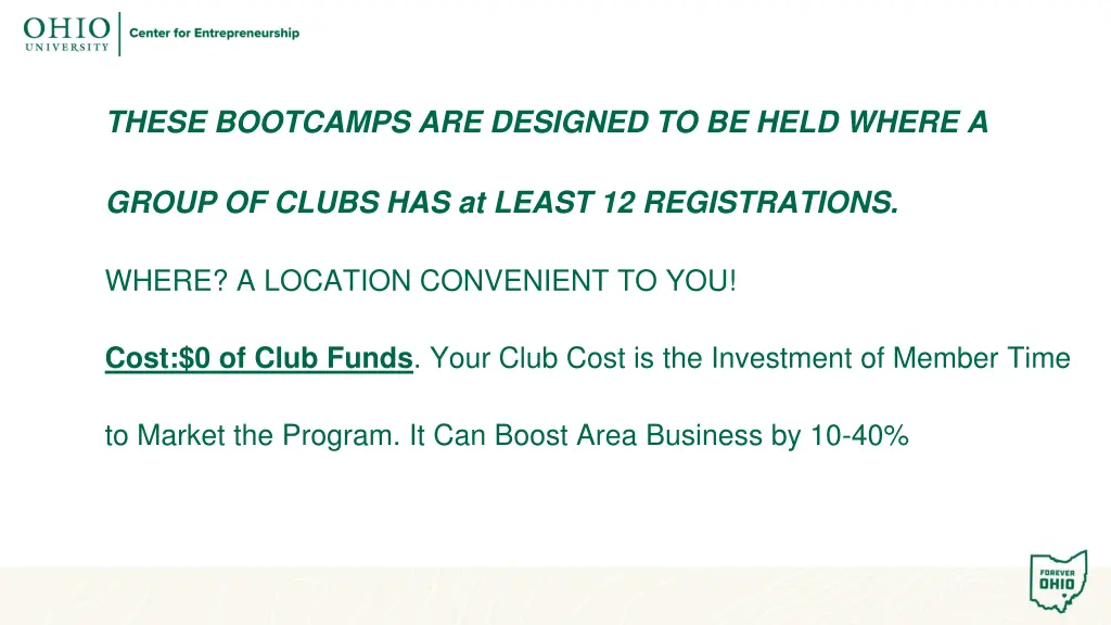 these bootcamps are designed to be held where a