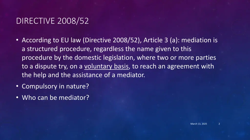 directive 2008 52