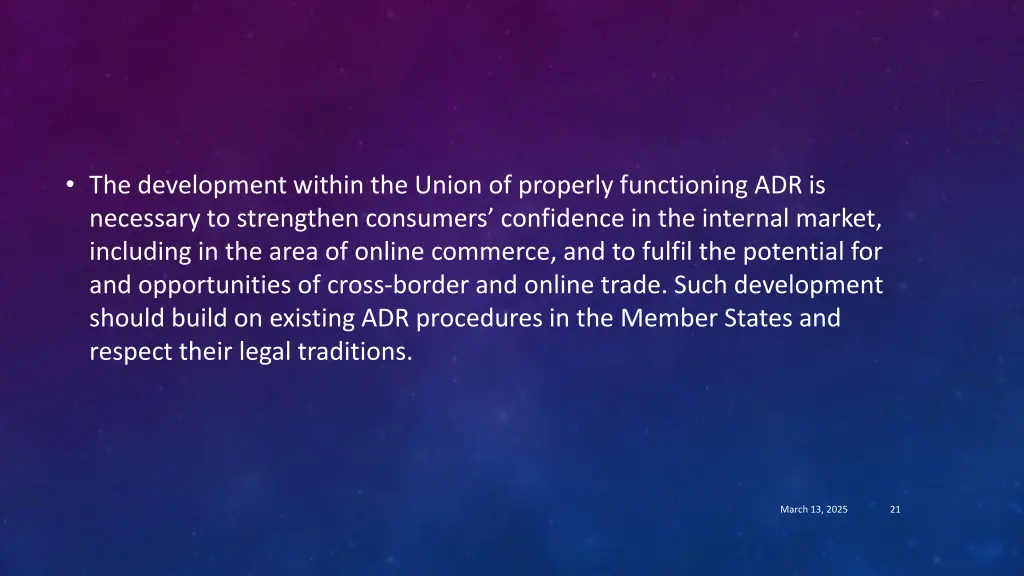 the development within the union of properly