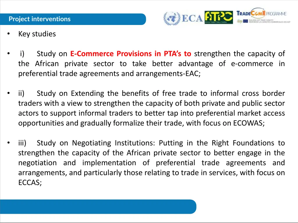 project interventions