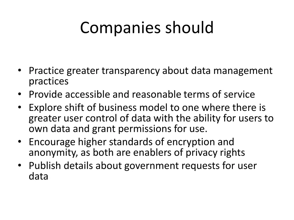 companies should