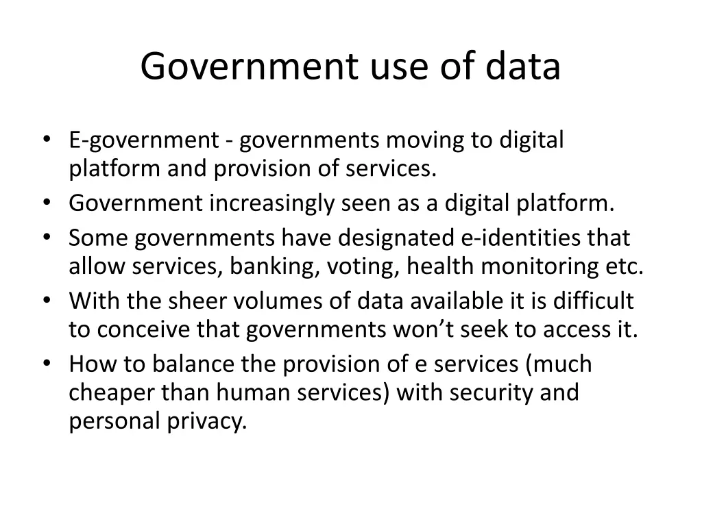 government use of data