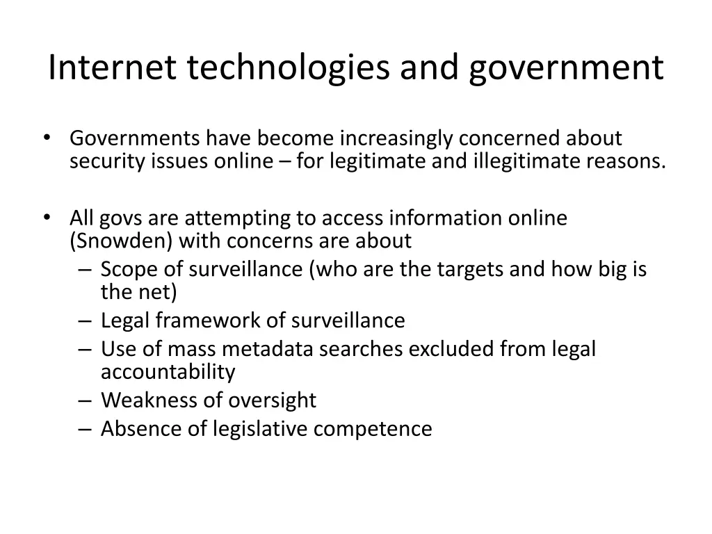 internet technologies and government