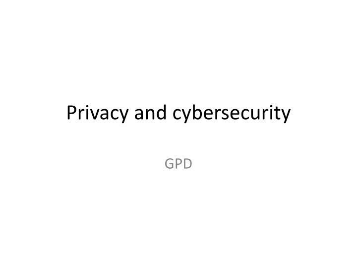 privacy and cybersecurity