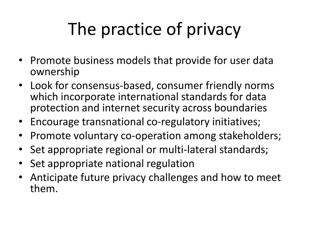 the practice of privacy