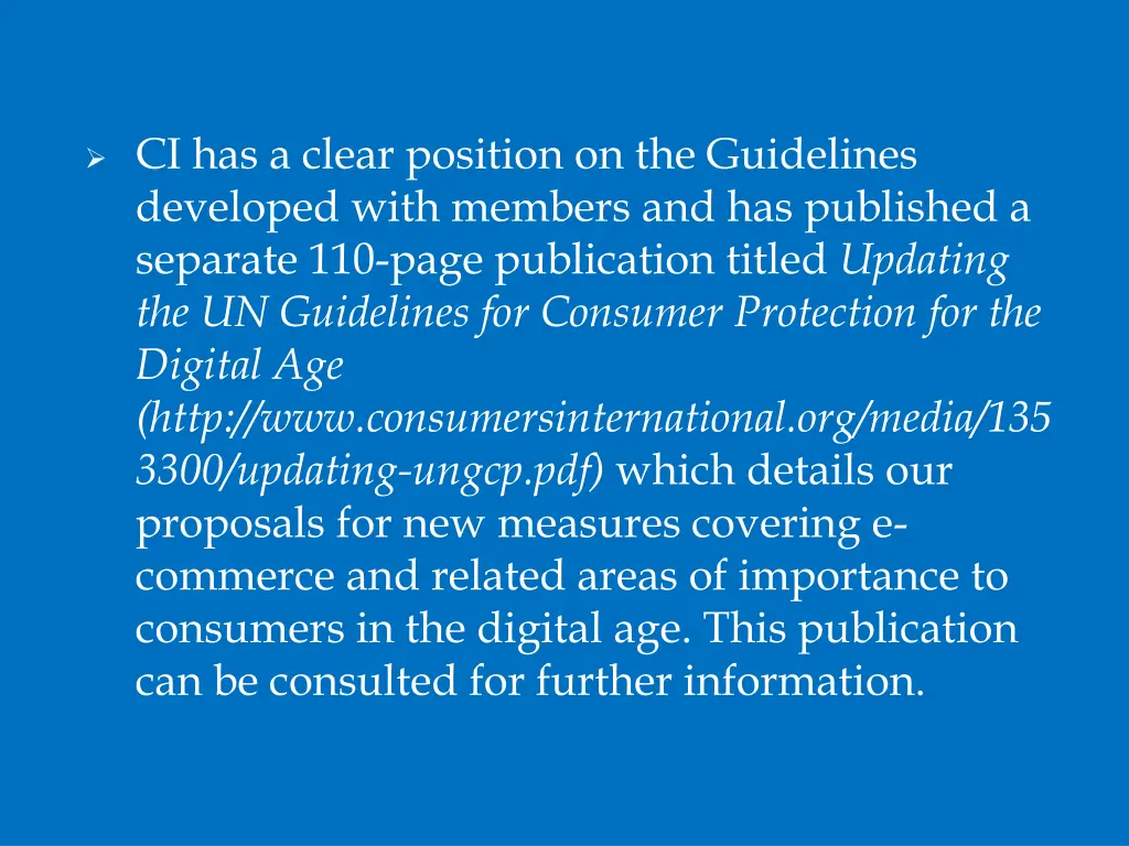 ci has a clear position on the guidelines