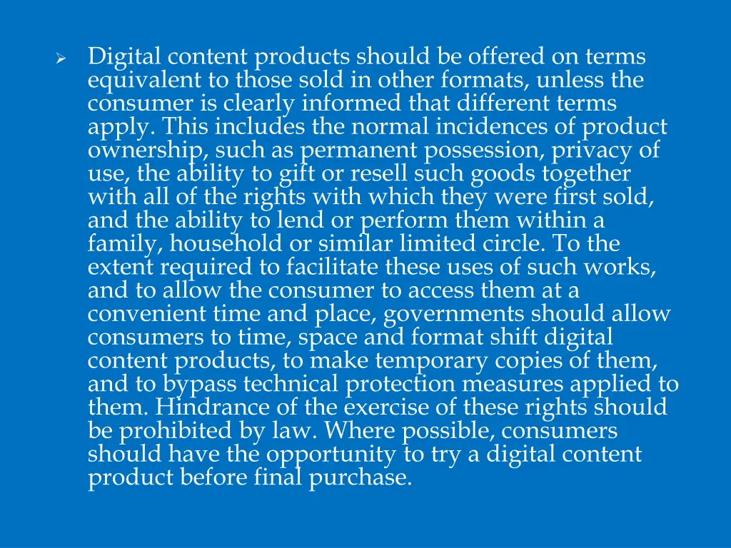 digital content products should be offered
