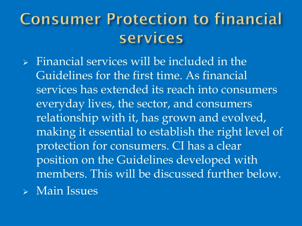 financial services will be included