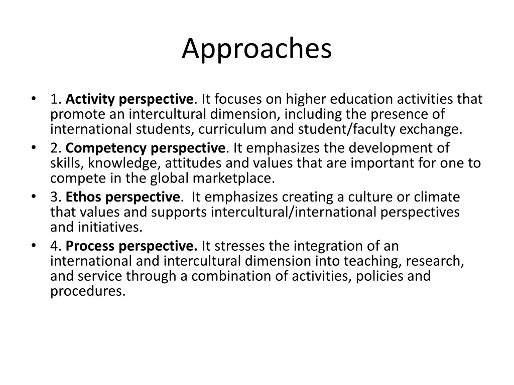 approaches