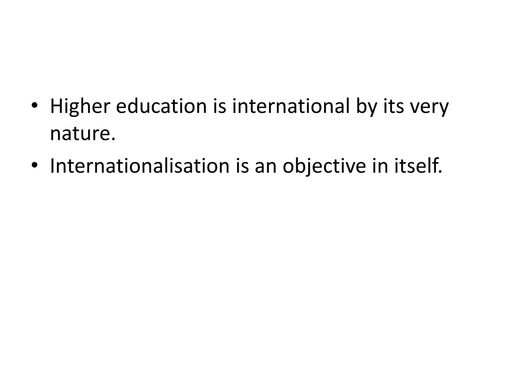 higher education is international by its very