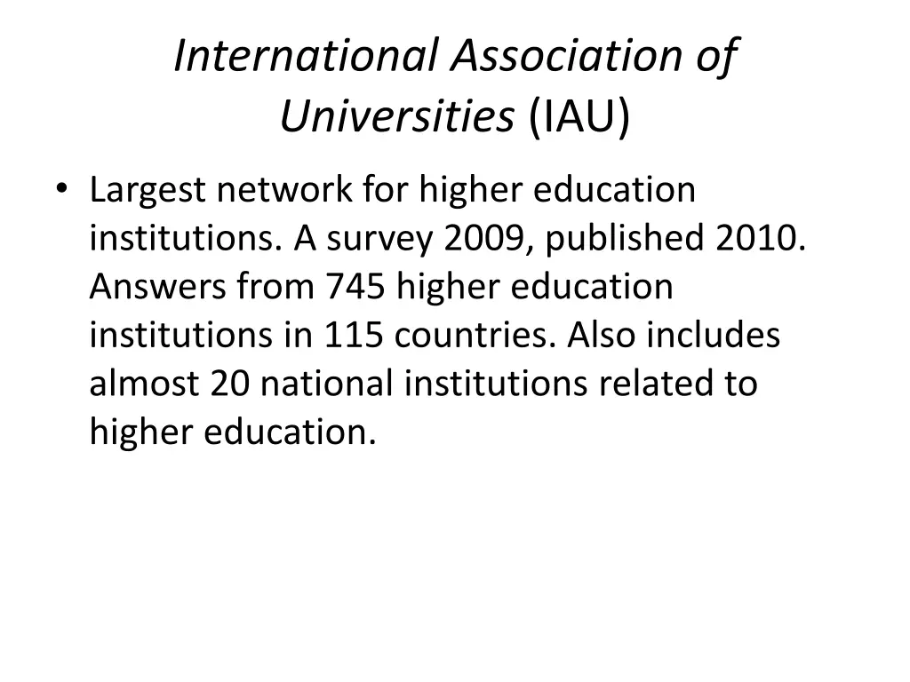 international association of universities iau