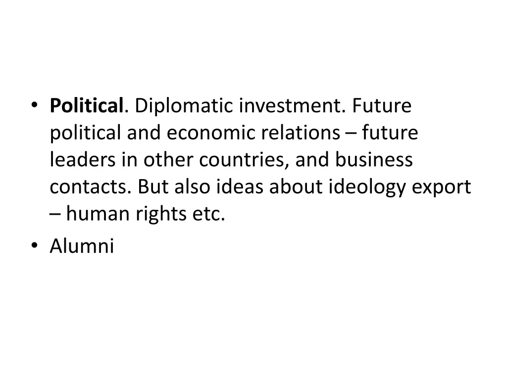 political diplomatic investment future political
