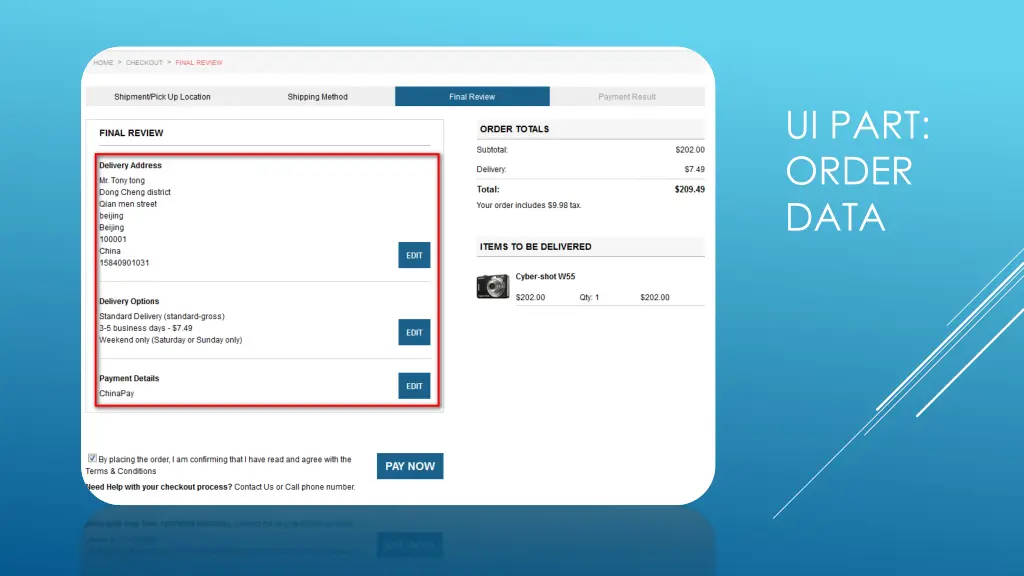 ui part order data