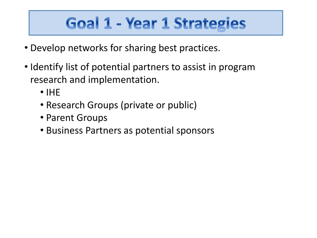 goal 1 year 1 strategies 1