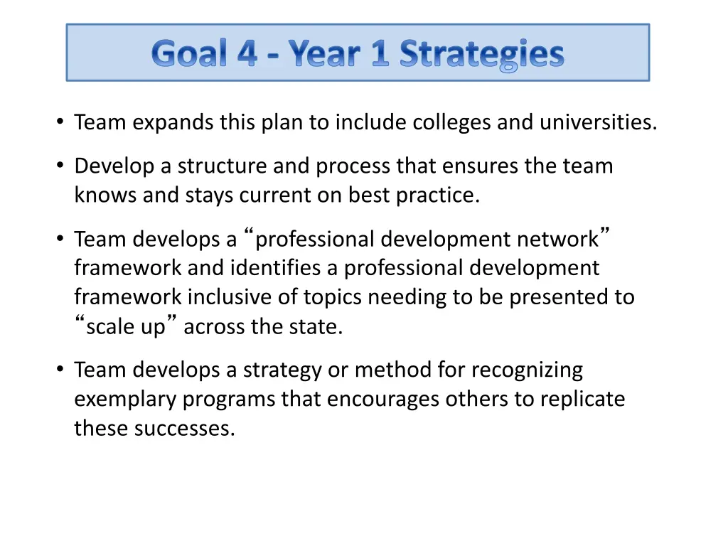 goal 4 year 1 strategies 1