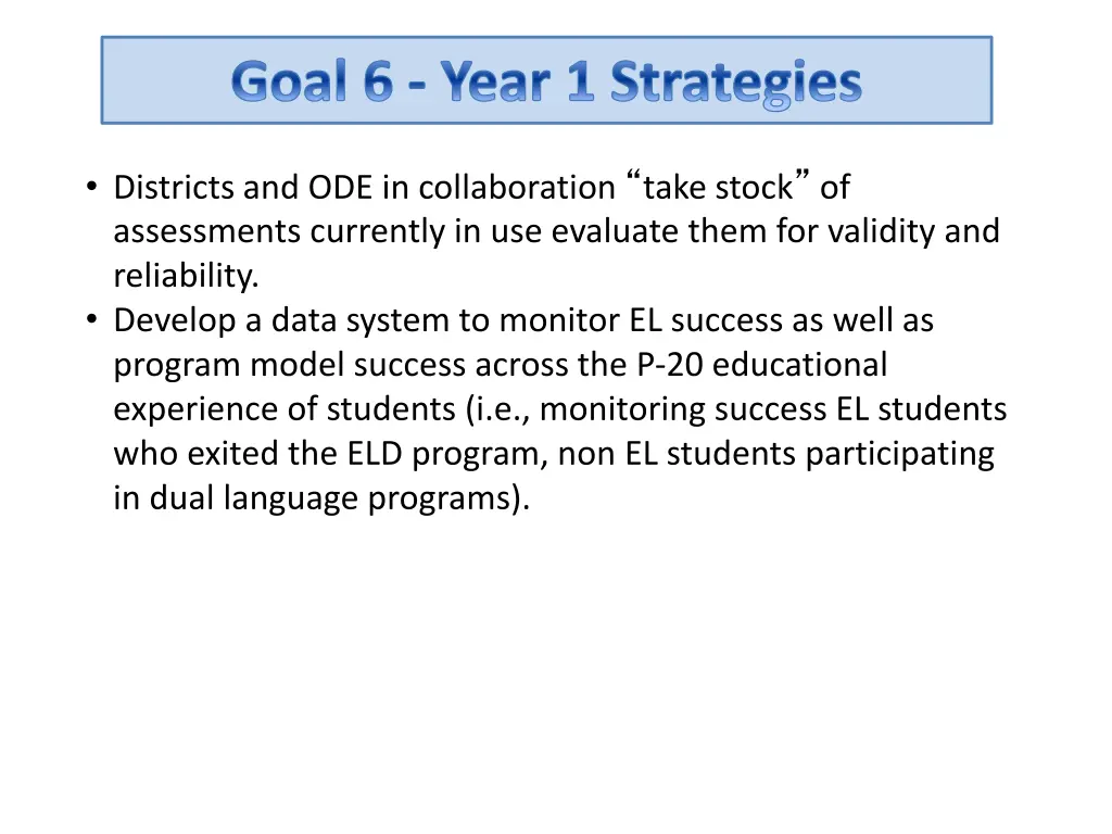 goal 6 year 1 strategies 1