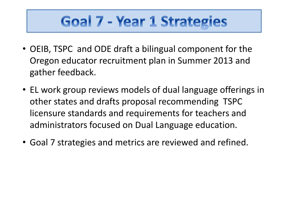 goal 7 year 1 strategies 1