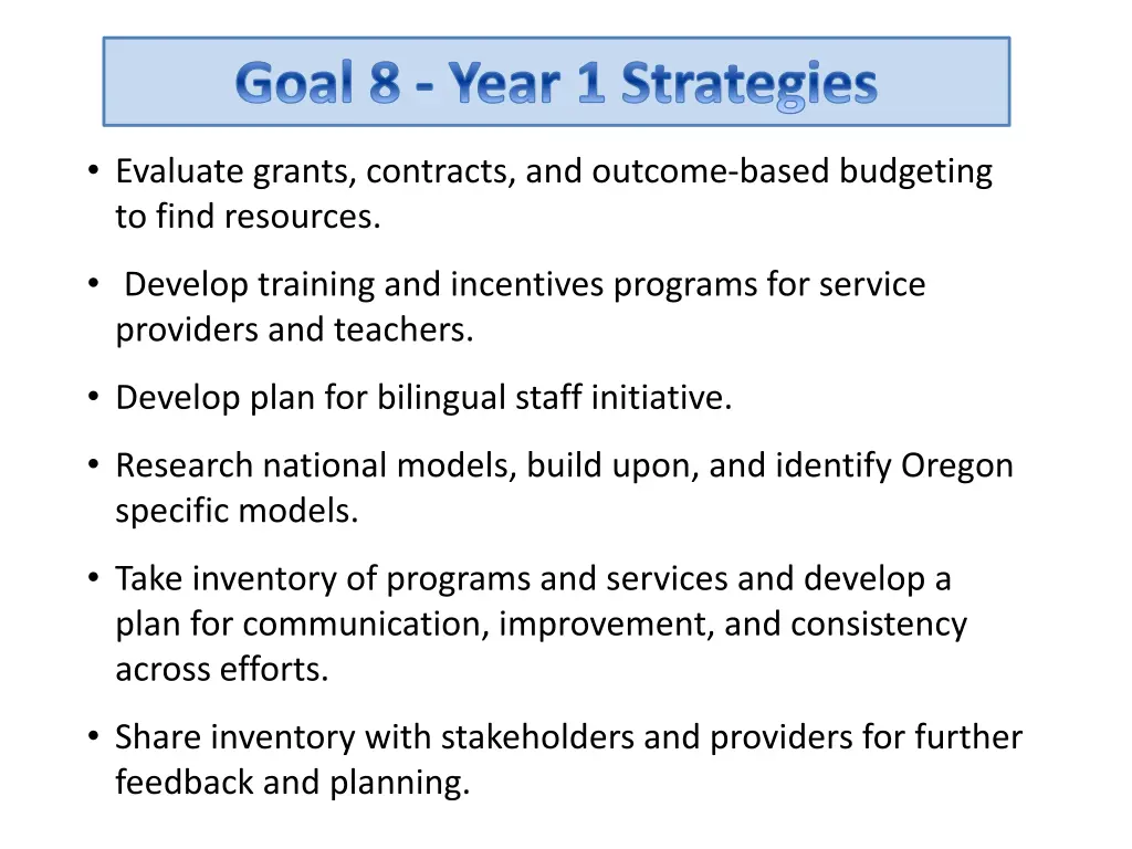 goal 8 year 1 strategies 2