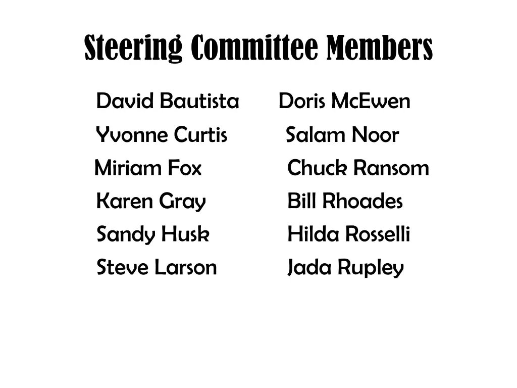 steering committee members