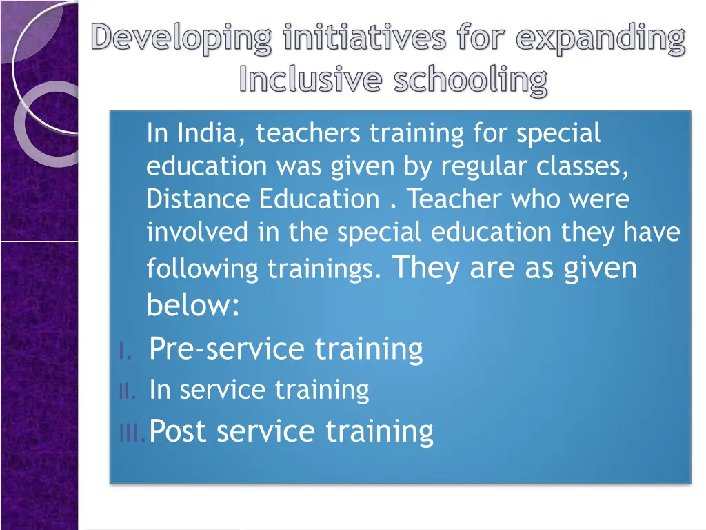 developing initiatives for expanding inclusive