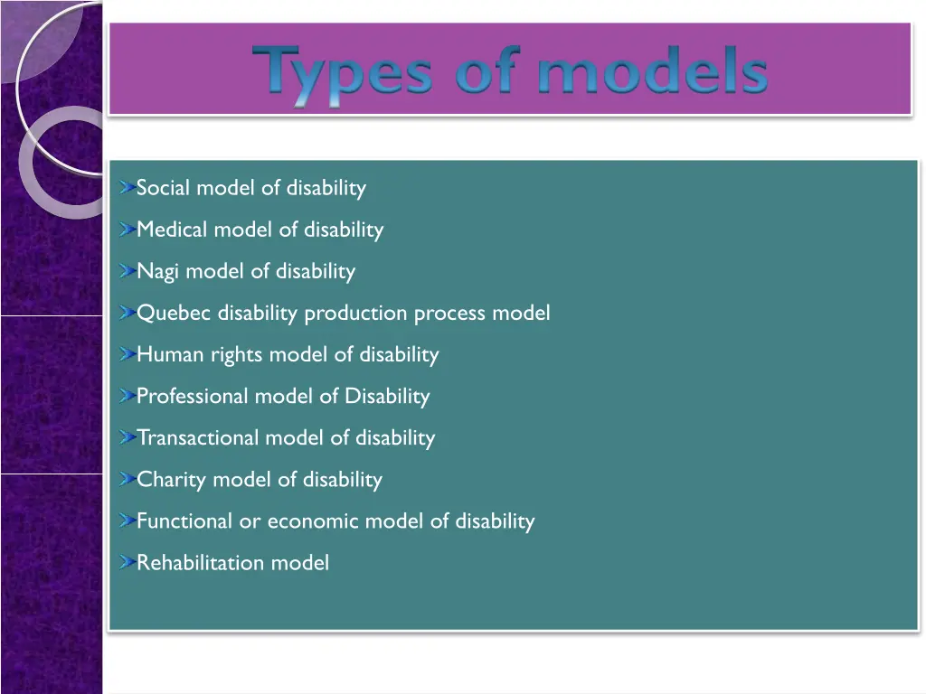 types of models