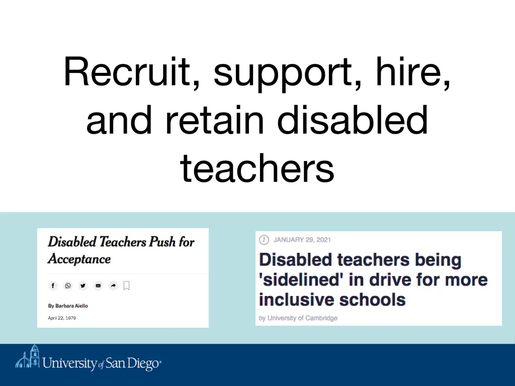 recruit support hire and retain disabled teachers