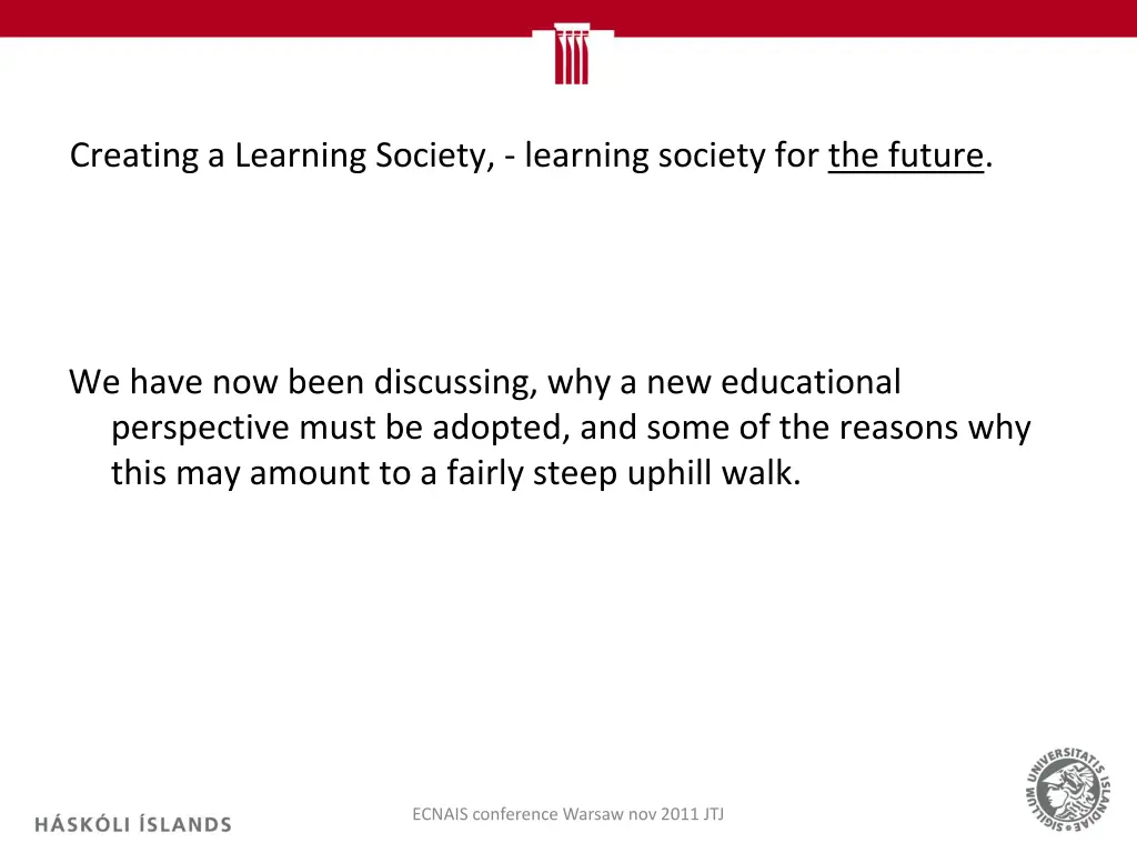 creating a learning society learning society