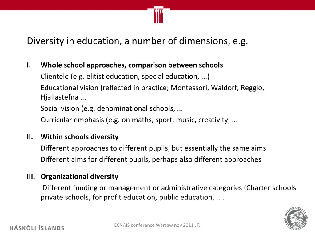 diversity in education a number of dimensions e g