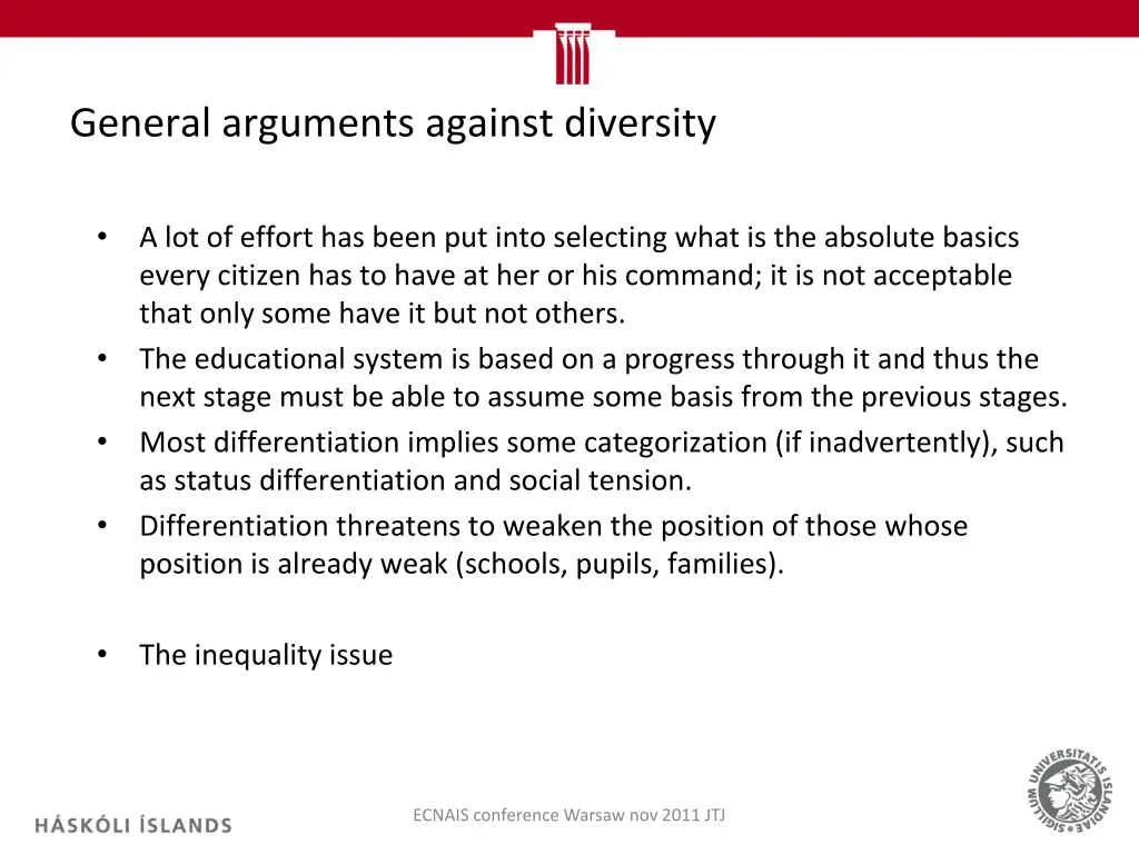 general arguments against diversity