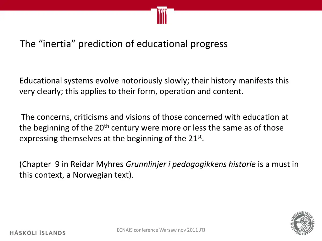 the inertia prediction of educational progress