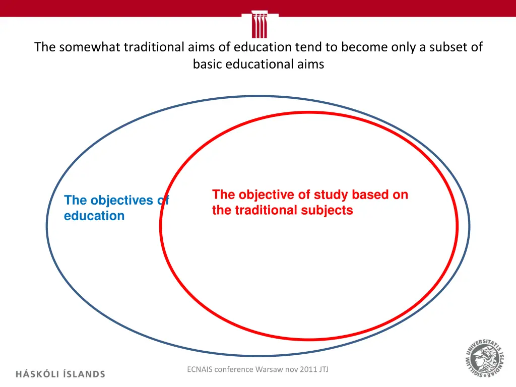 the somewhat traditional aims of education tend