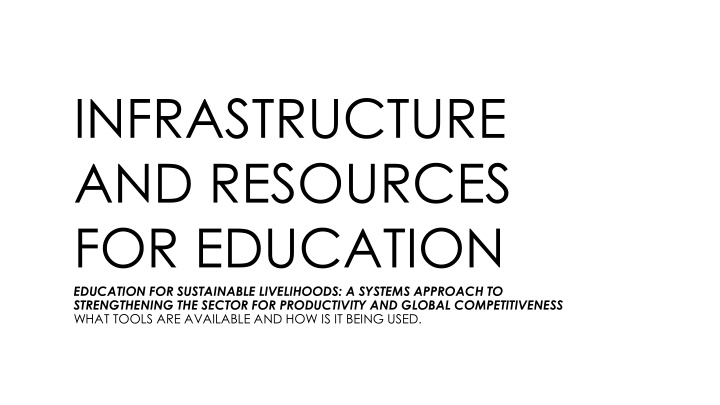 infrastructure and resources for education