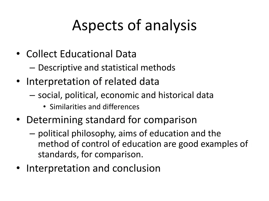aspects of analysis