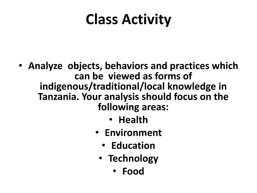 class activity