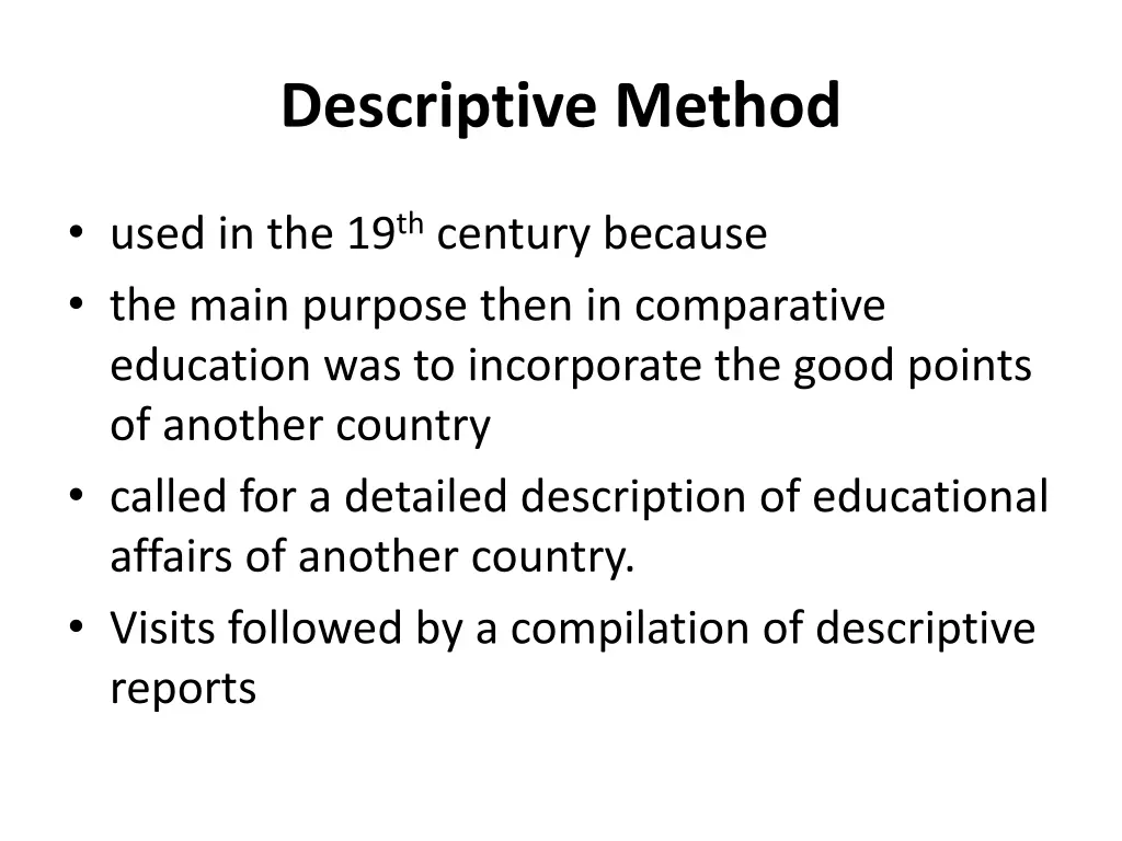 descriptive method