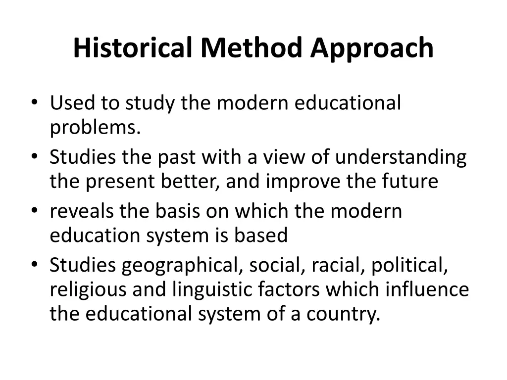 historical method approach