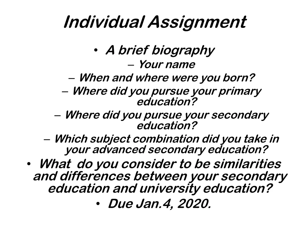individual assignment