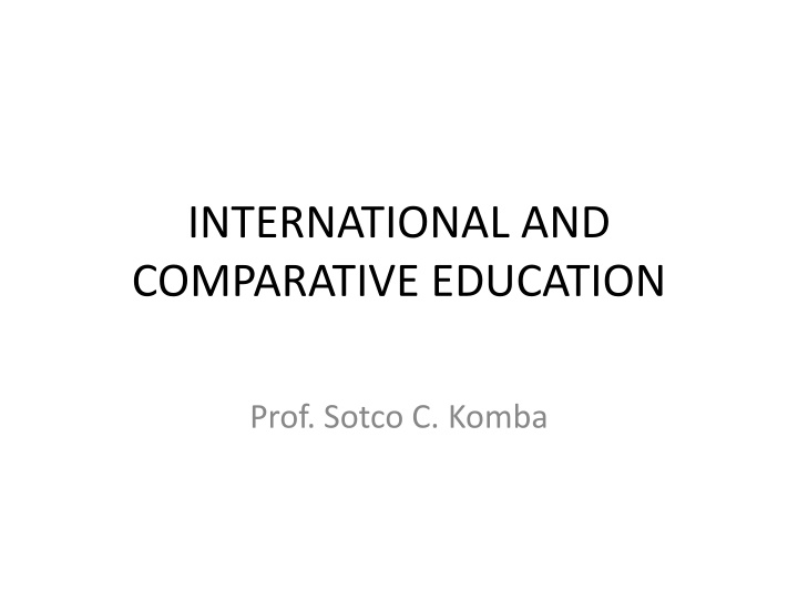 international and comparative education