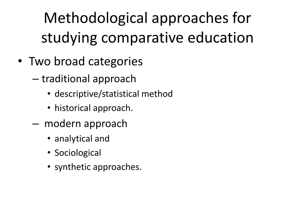 methodological approaches for studying