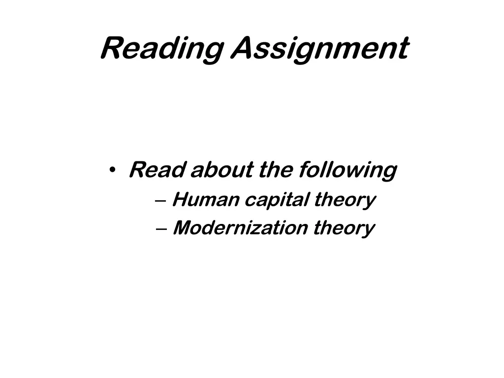 reading assignment